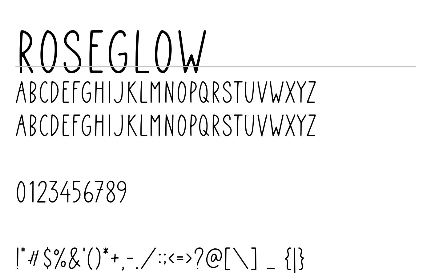 Roseglow Font preview