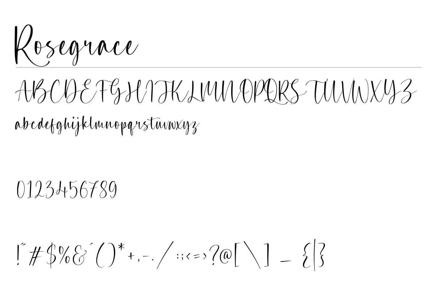 Rosegrace Font preview