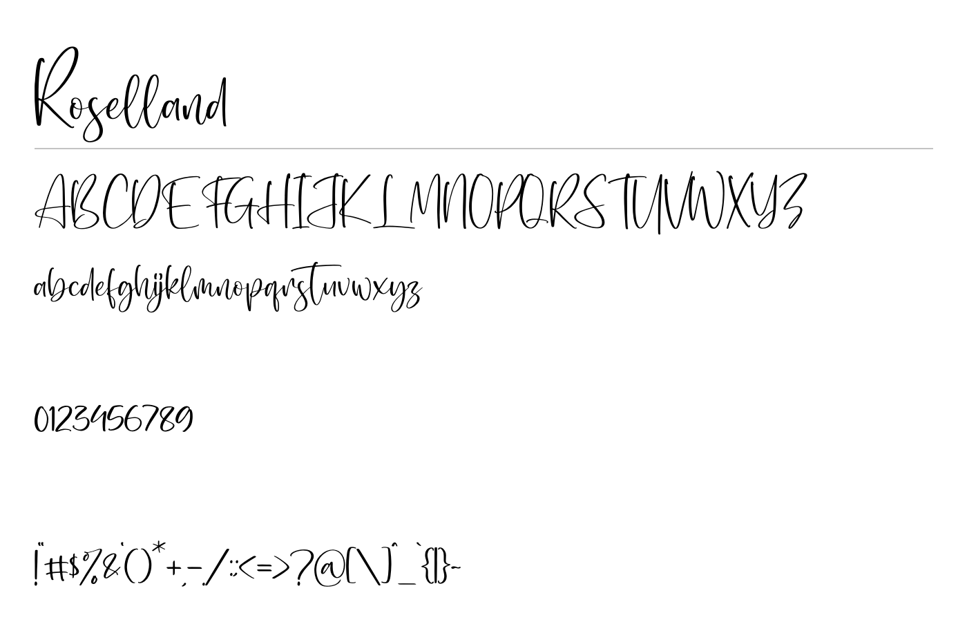 Roselland Font preview