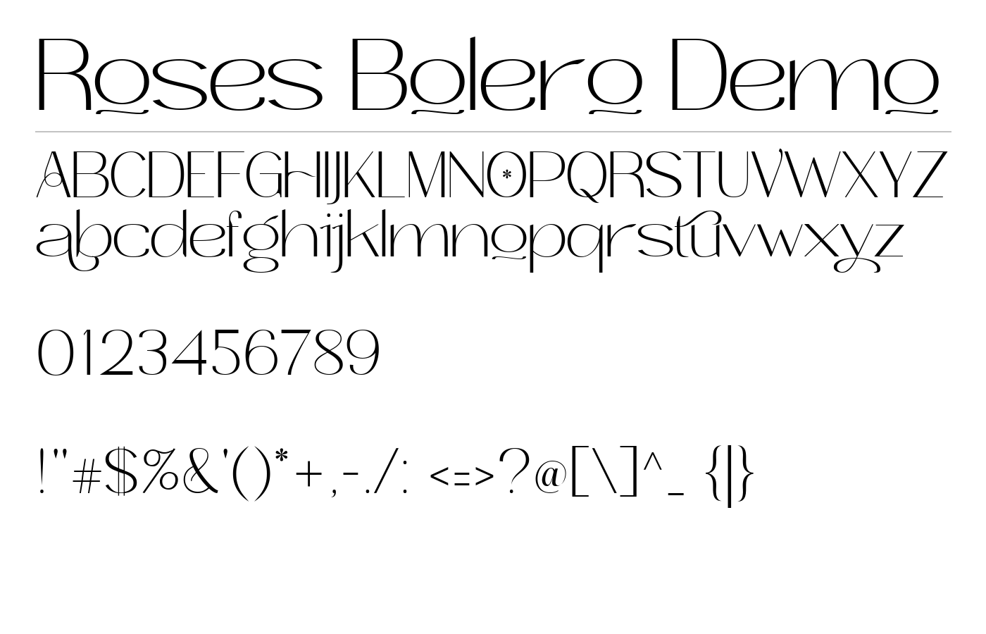 Roses Bolero Font preview