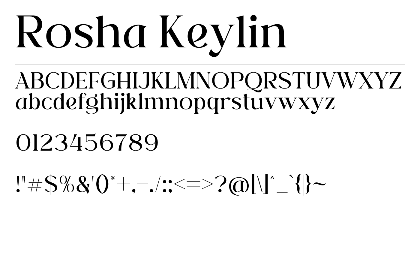 Rosha Keylin Font preview