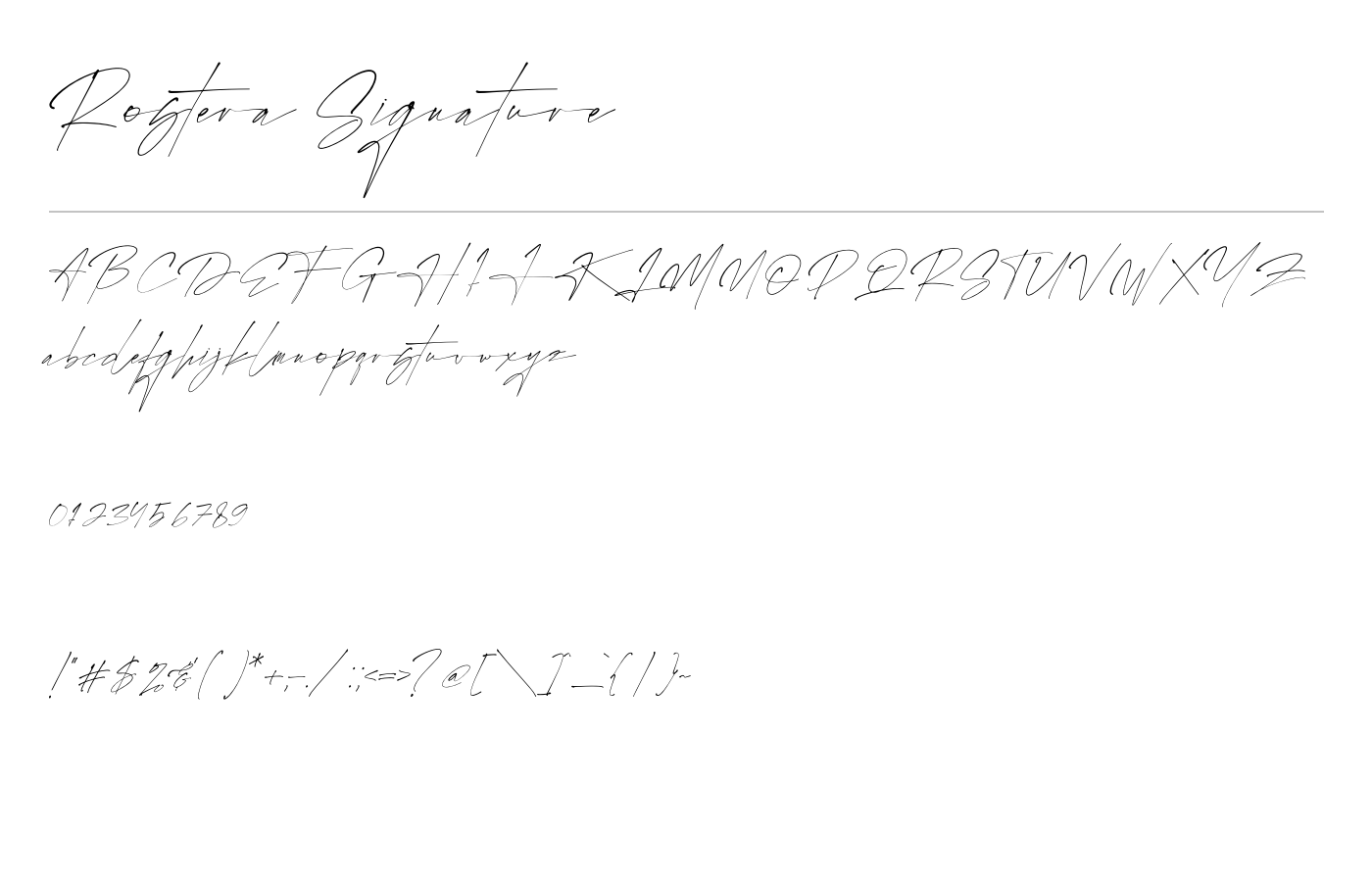 Rostera Signature Font preview