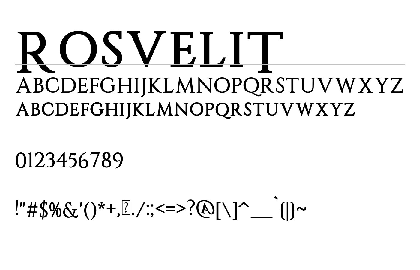 RosveliT Font preview