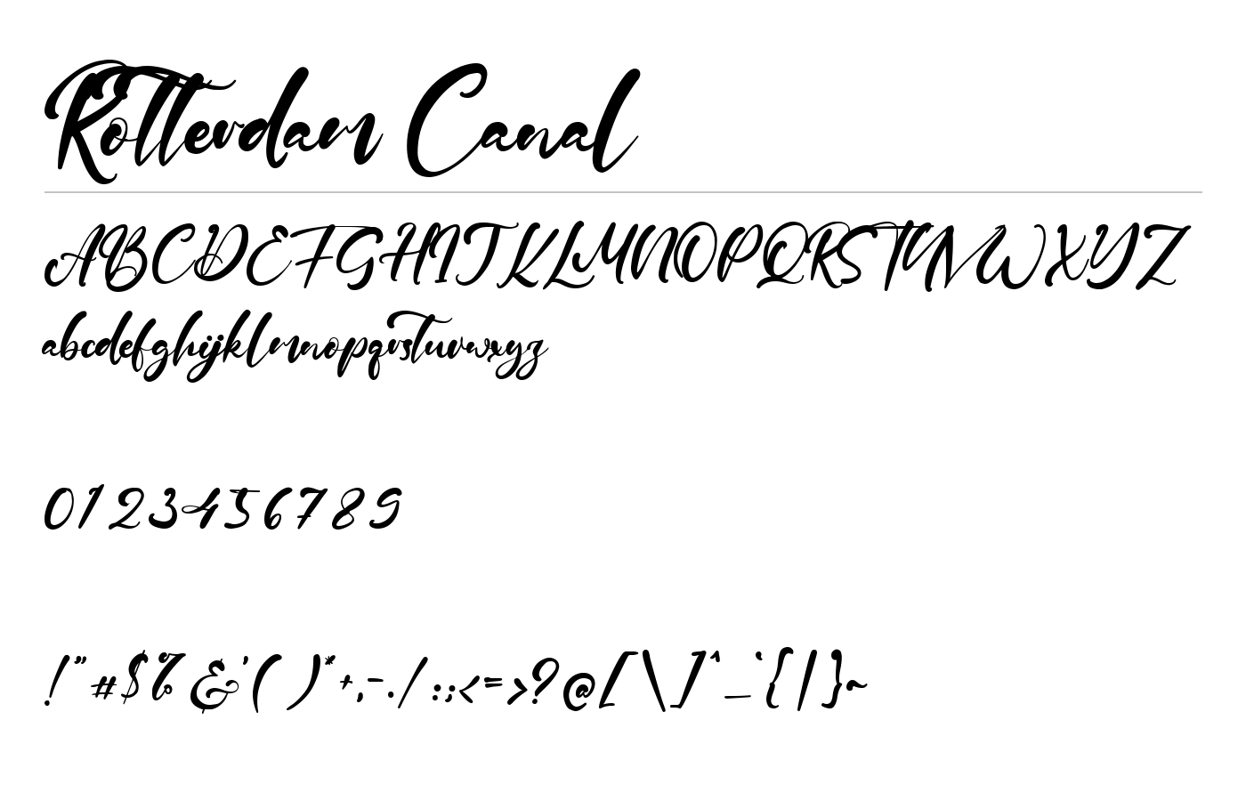 Rotterdam Canal Font preview