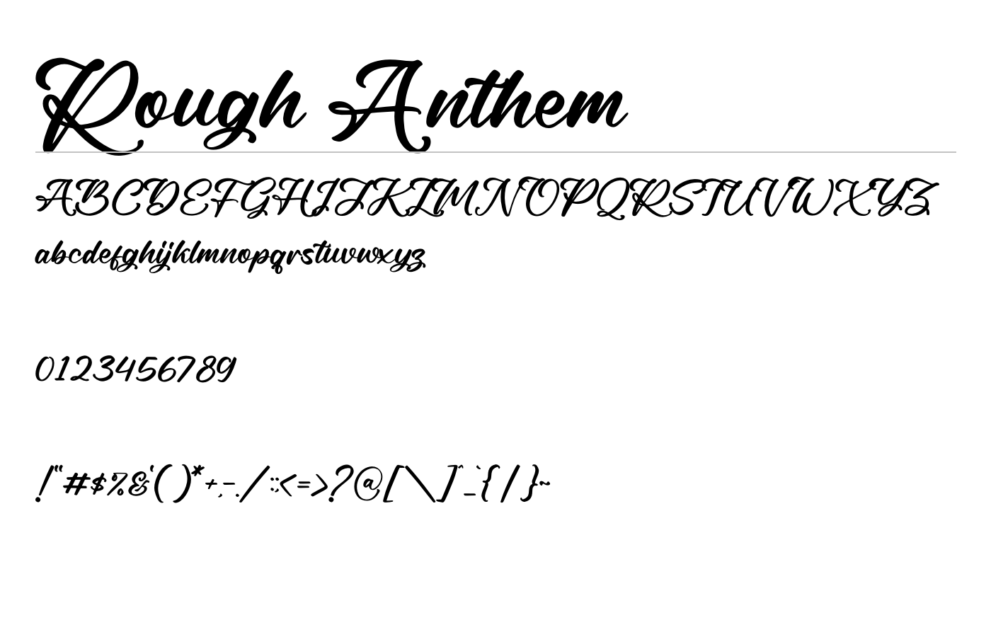 Rough Anthem Font preview