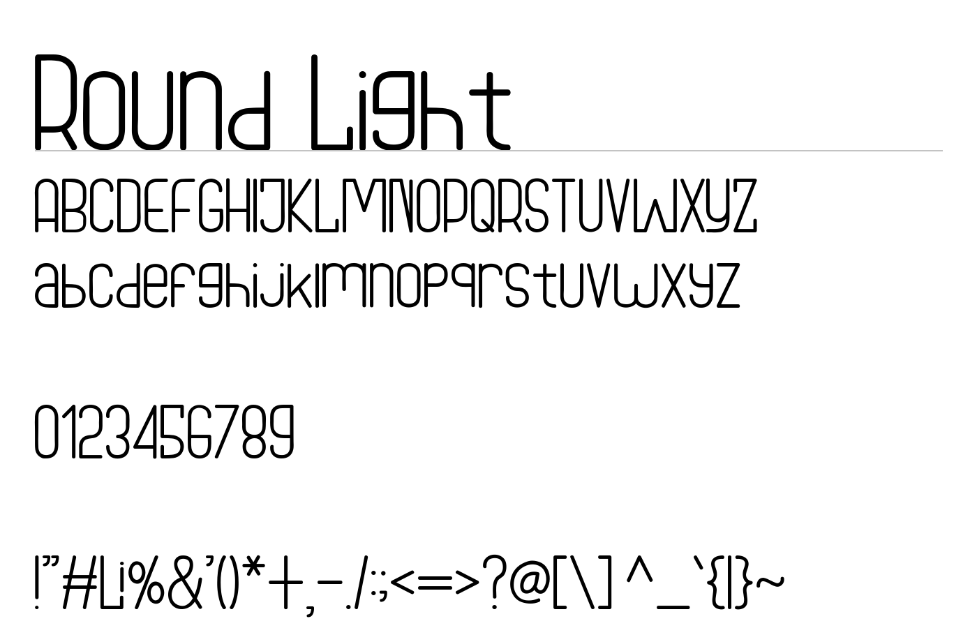 Round Light Font preview