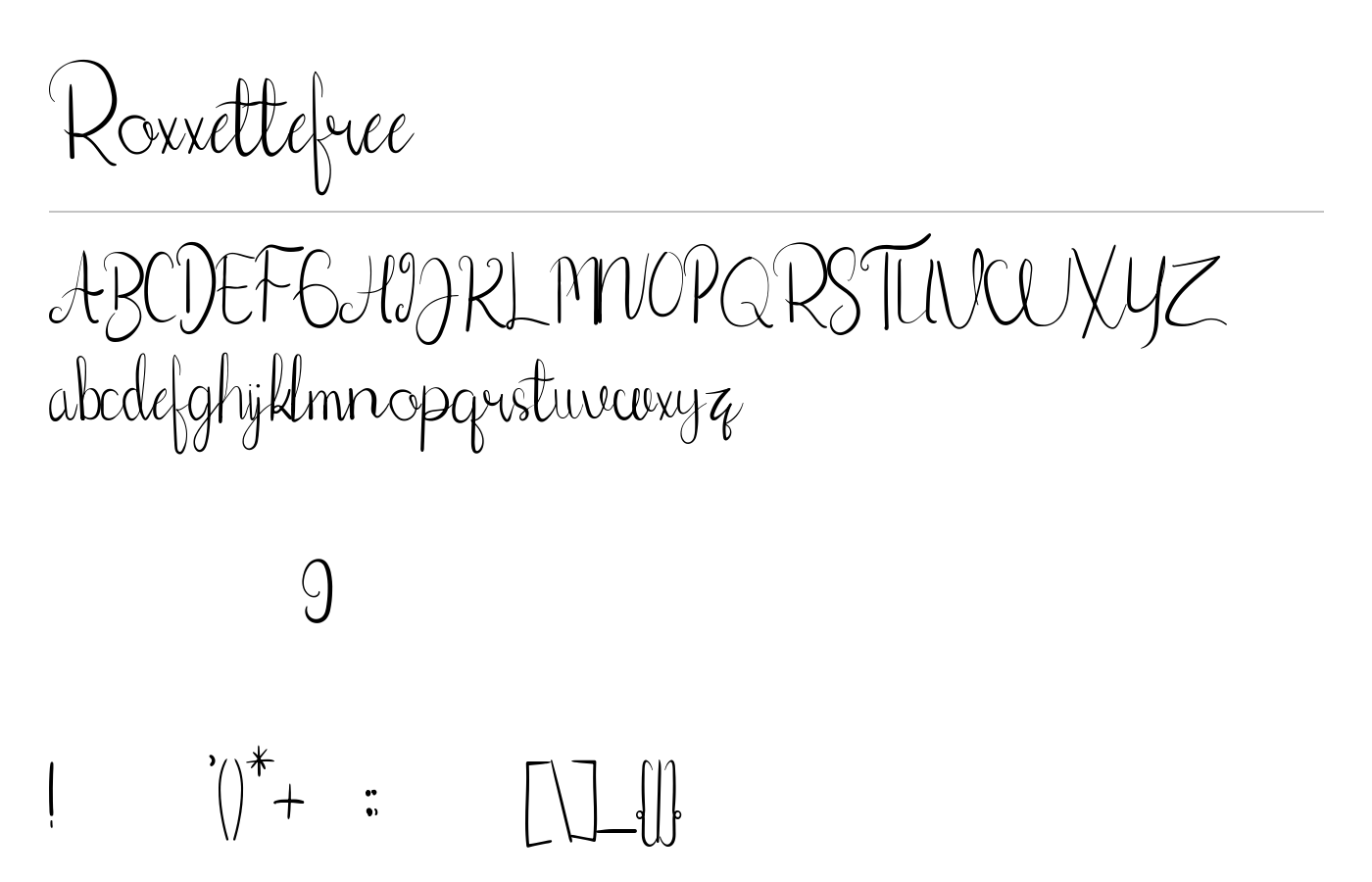 Roxxette Font preview