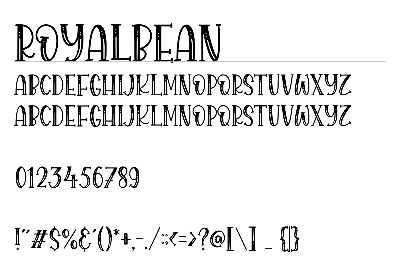 Royalbean Font preview