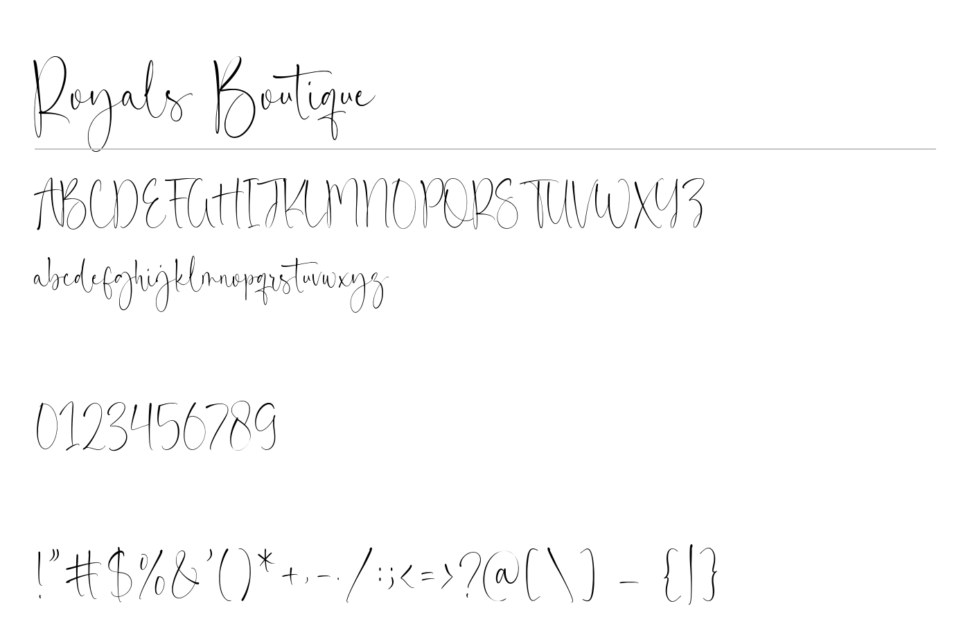 Royals Boutique Font preview
