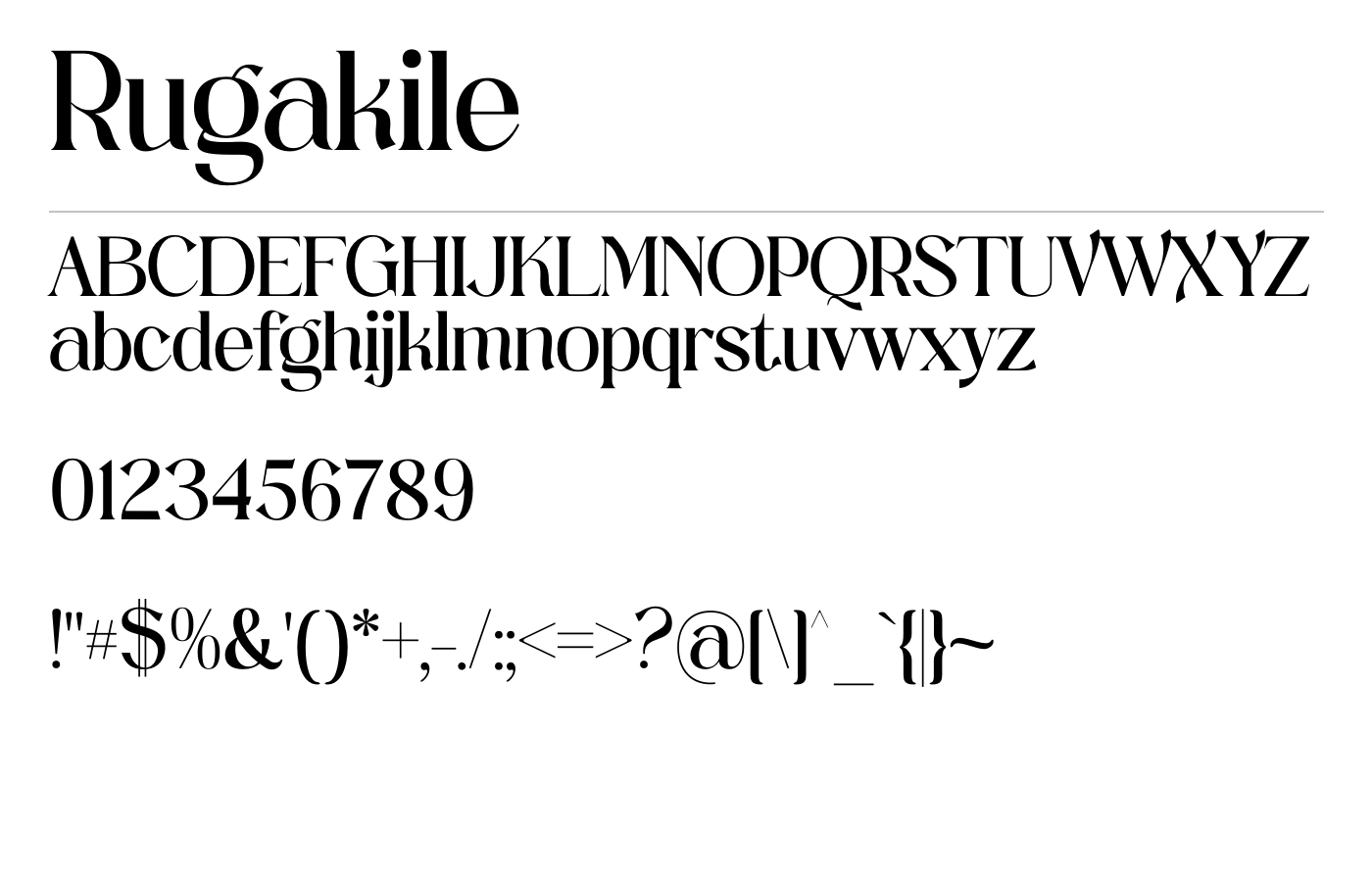 Rugakile Font preview