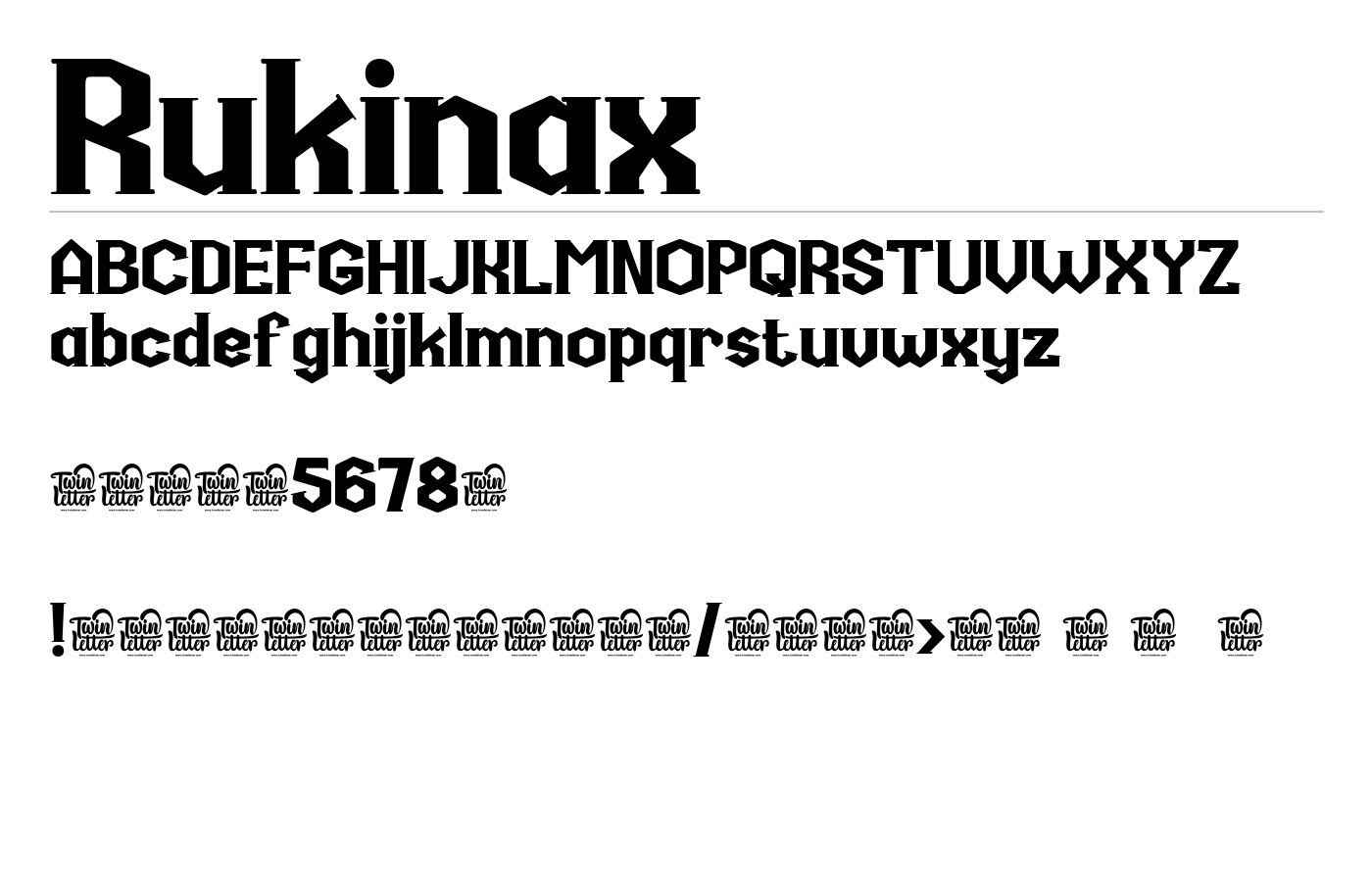 Rukinax Font preview