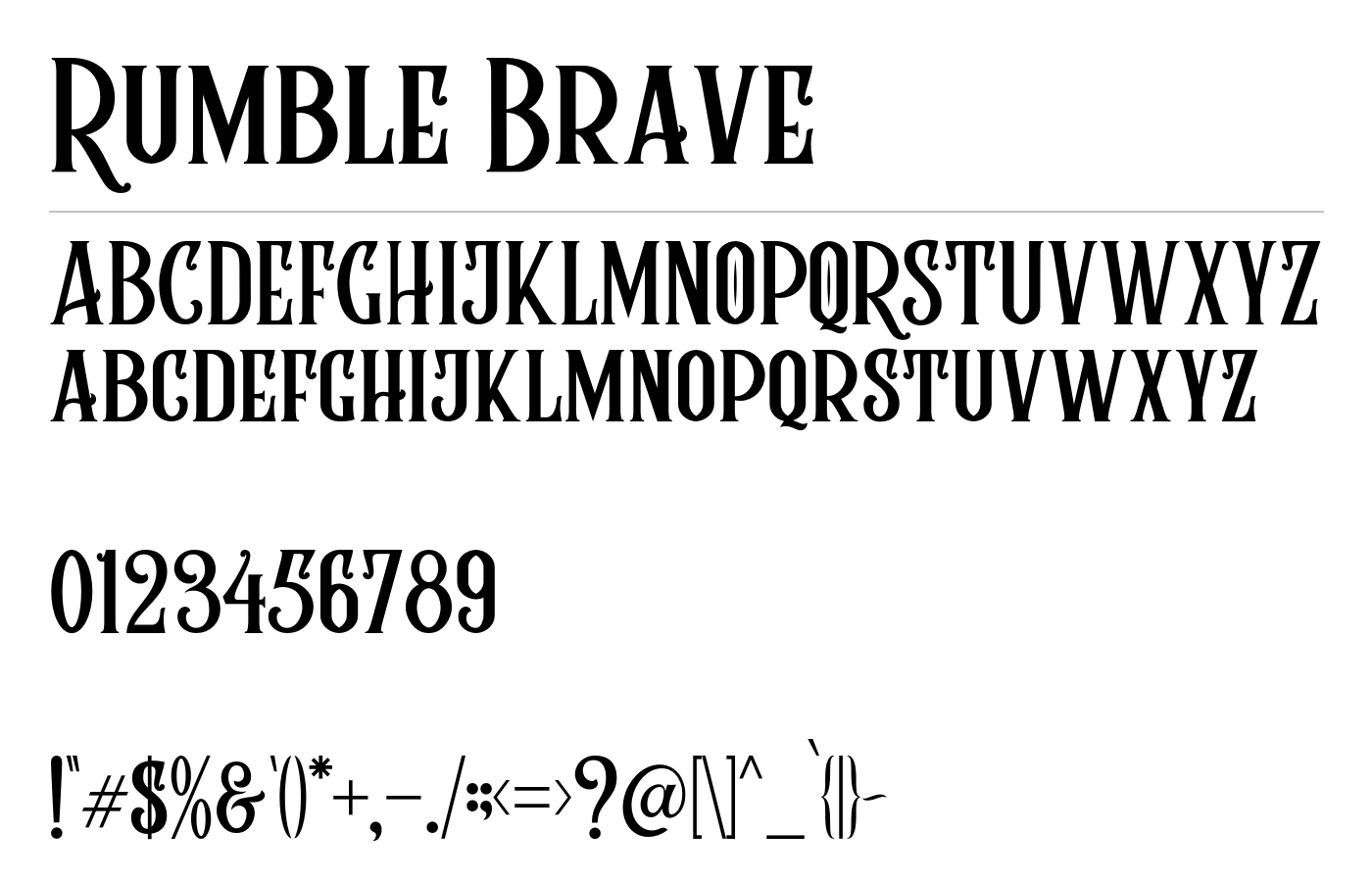 Rumble Brave Font preview