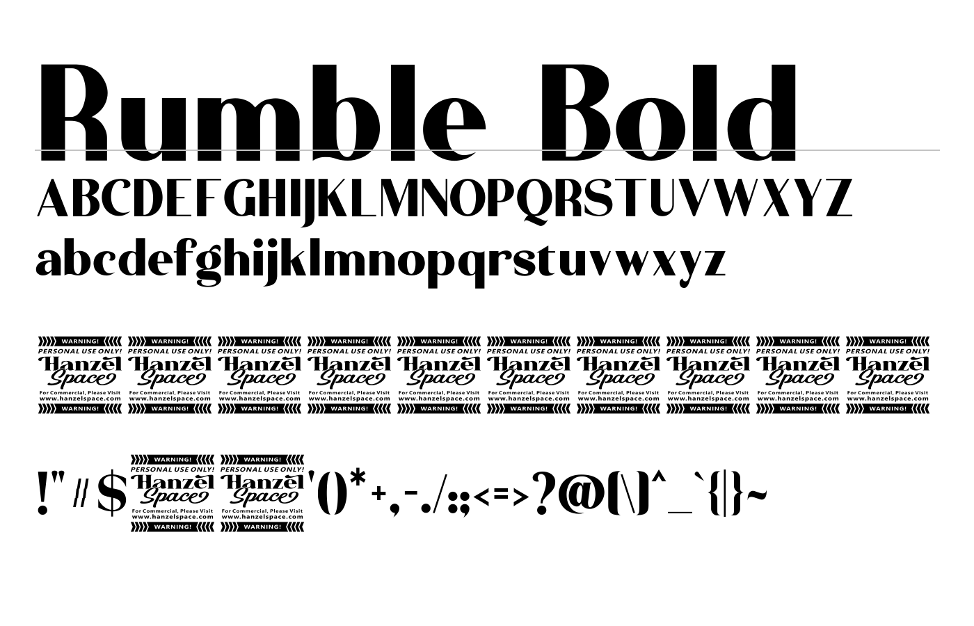 Rumble Font preview