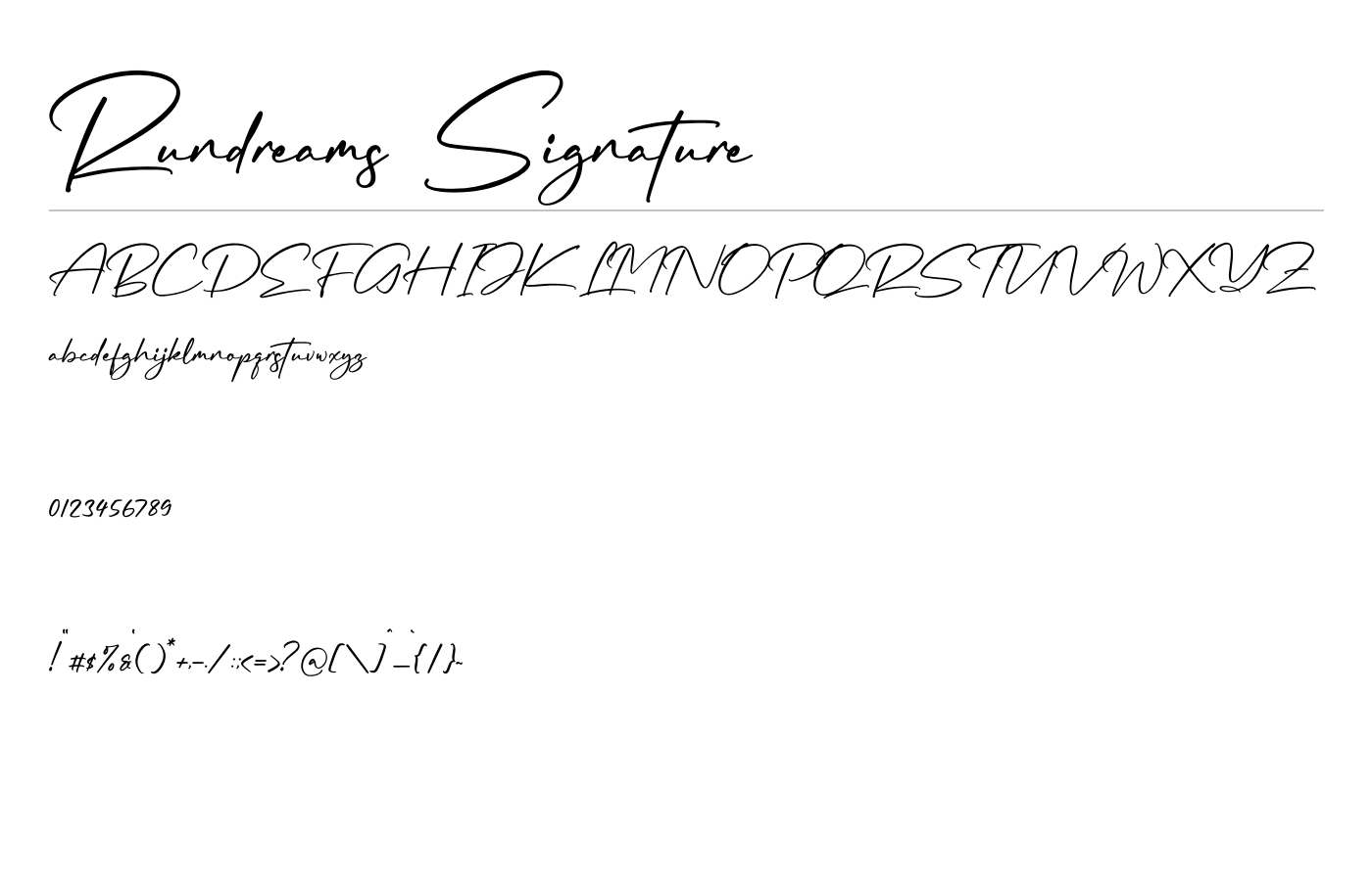 Rundreams Signature Font preview