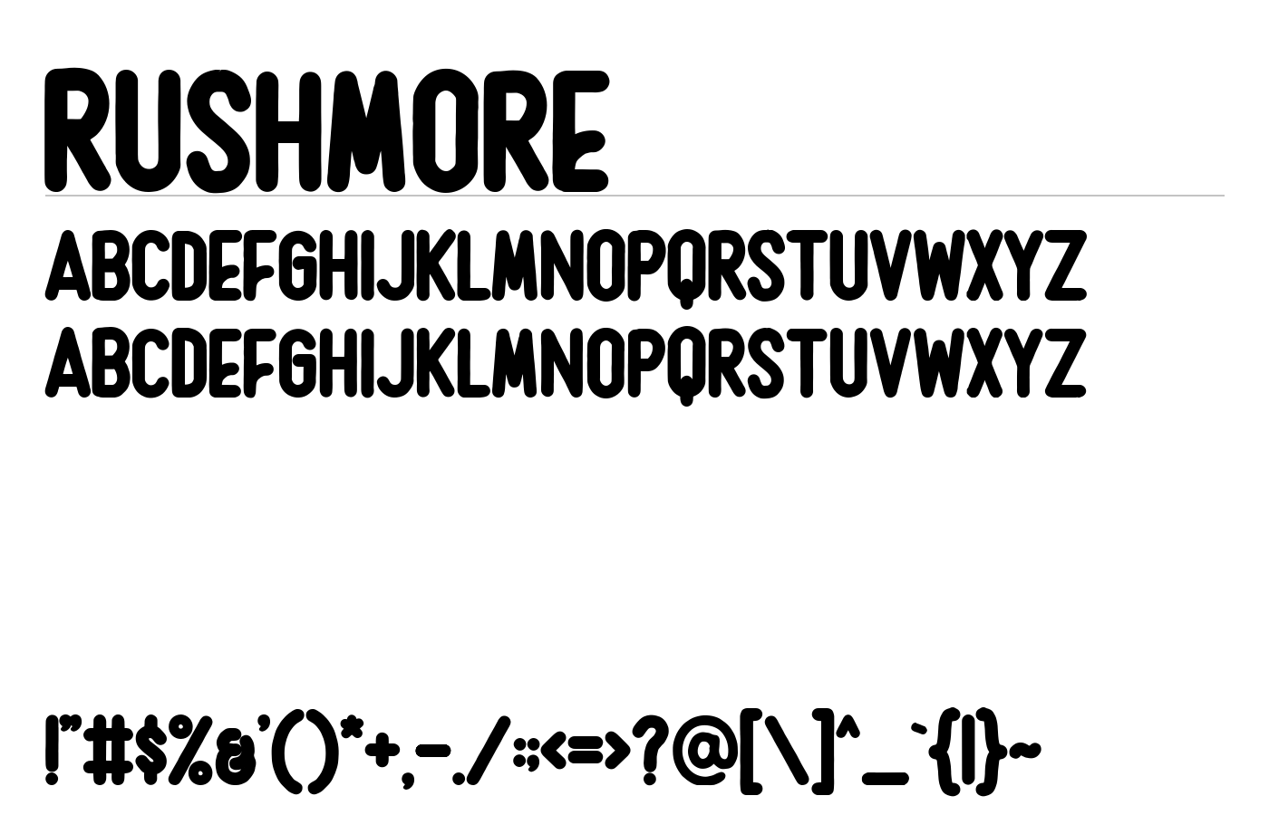 Rushmore Font preview