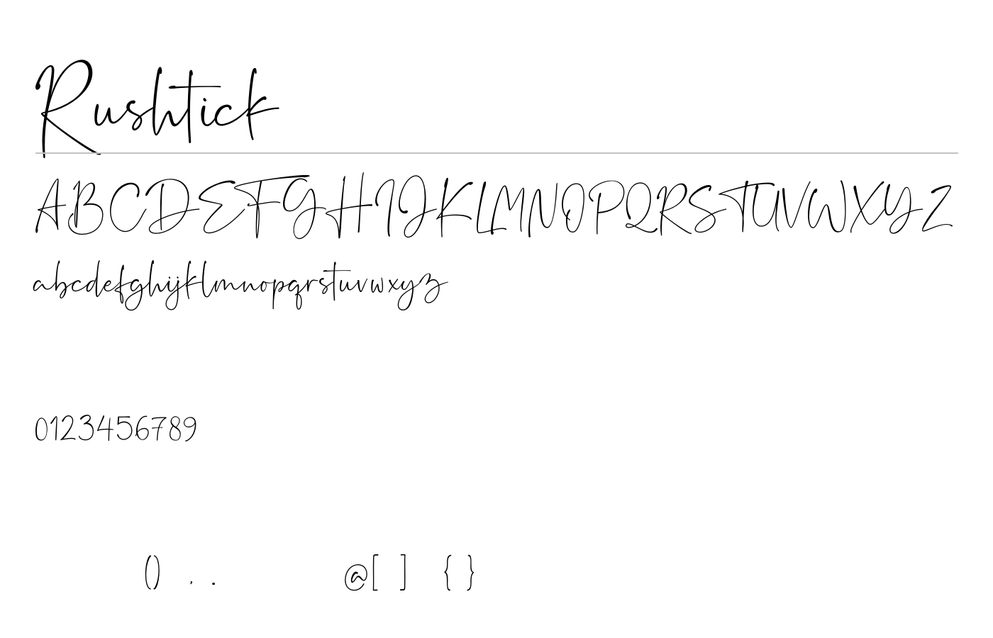 Rushtick Signature Font preview