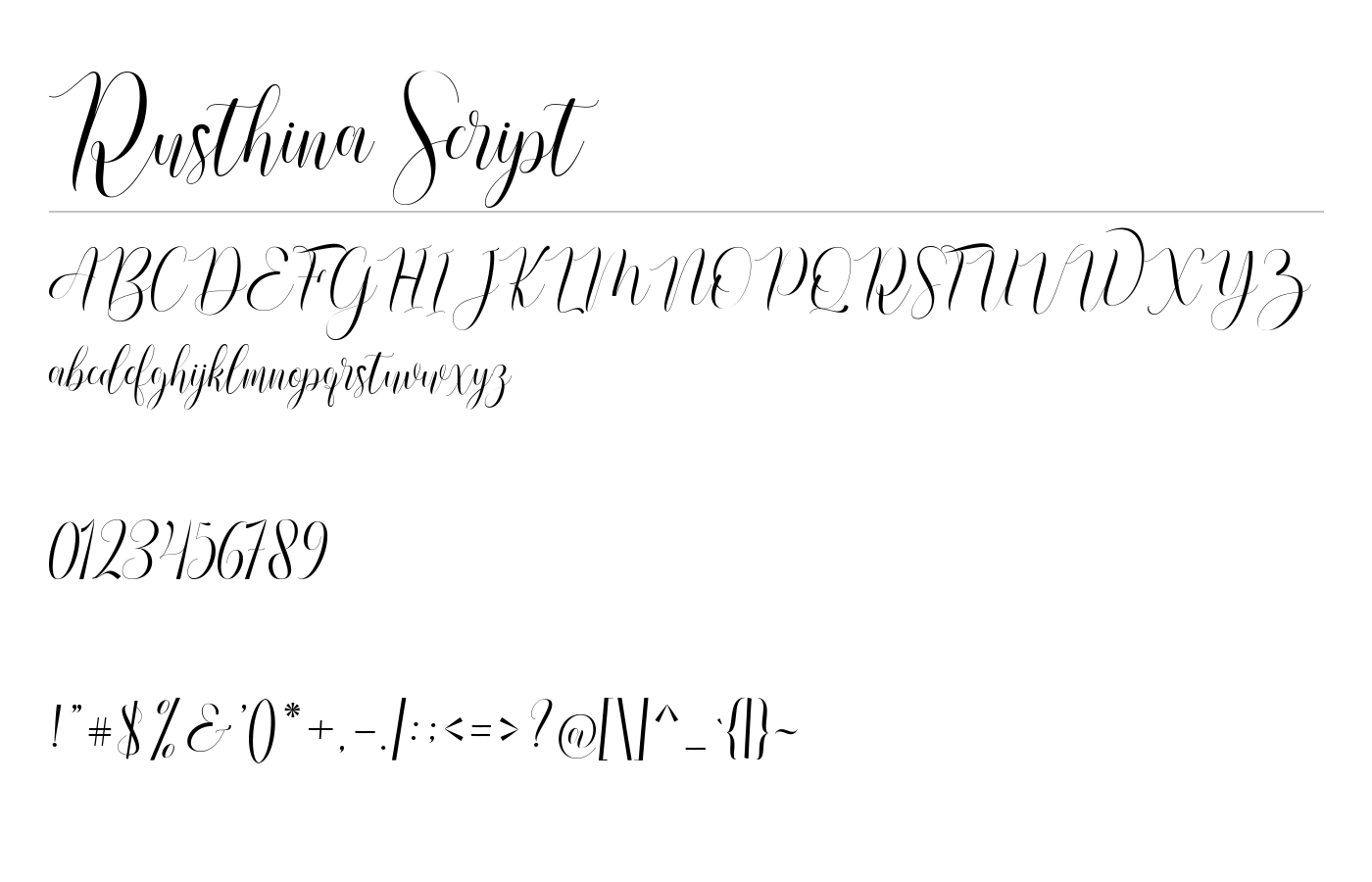 Rusthina Font preview