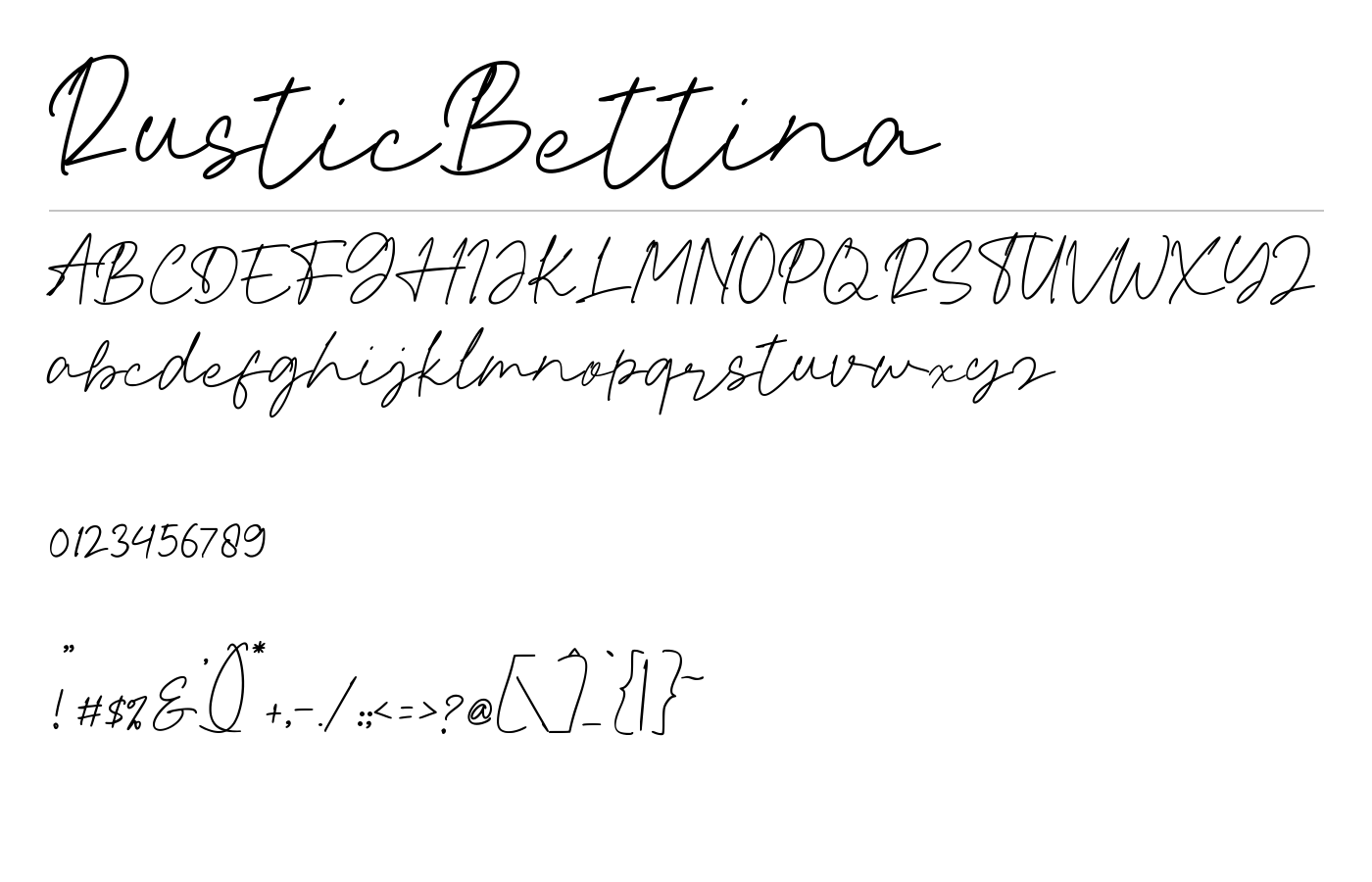 Rustic Bettina Font preview