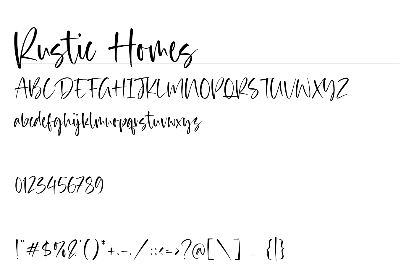 Rustic Homes Font preview