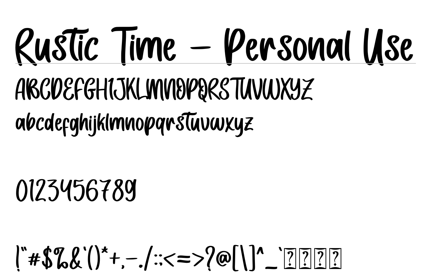 Rustic Time Font preview