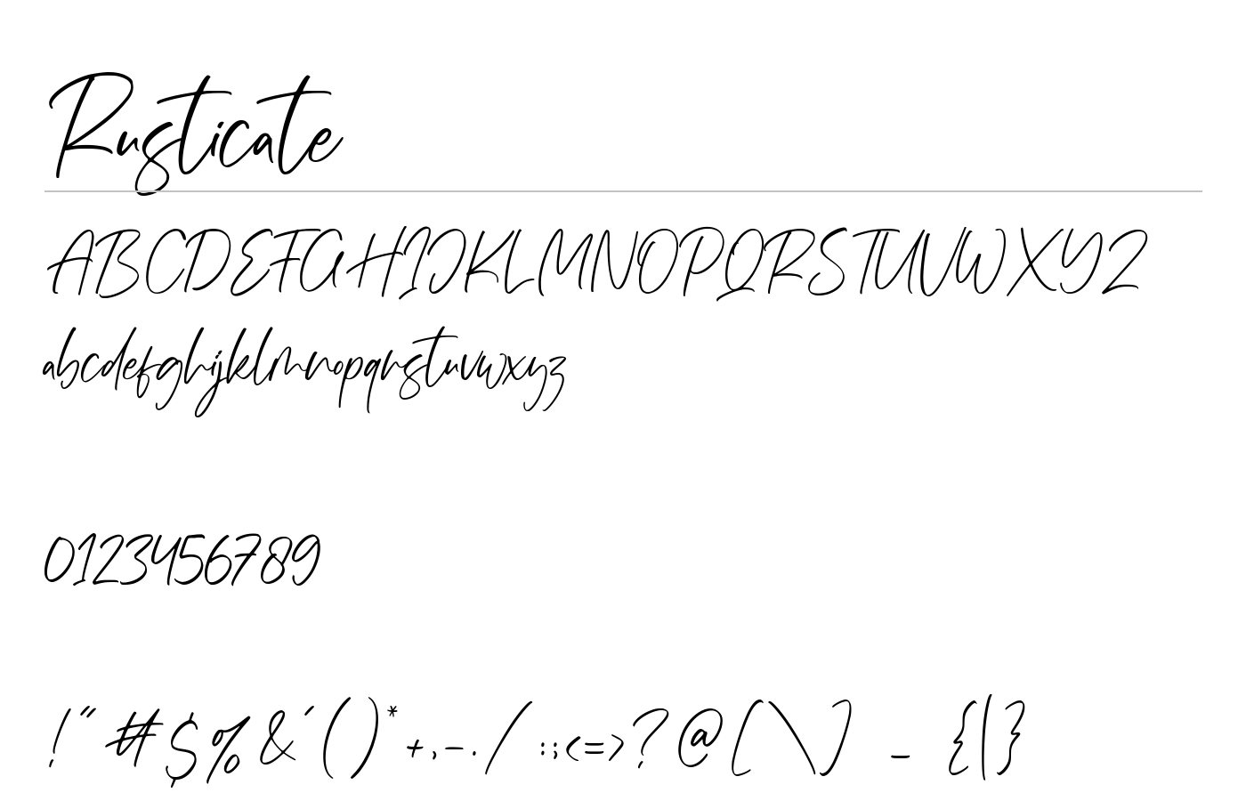 Rusticate Font preview