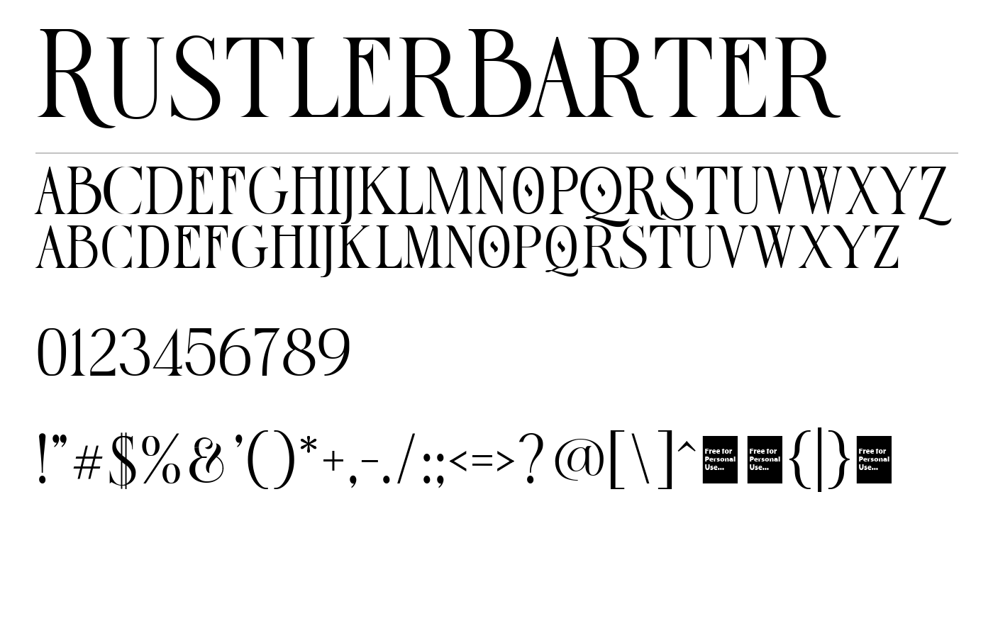 Rustler Barter Font preview