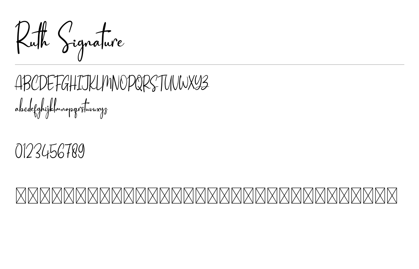 Ruth Signature Font preview