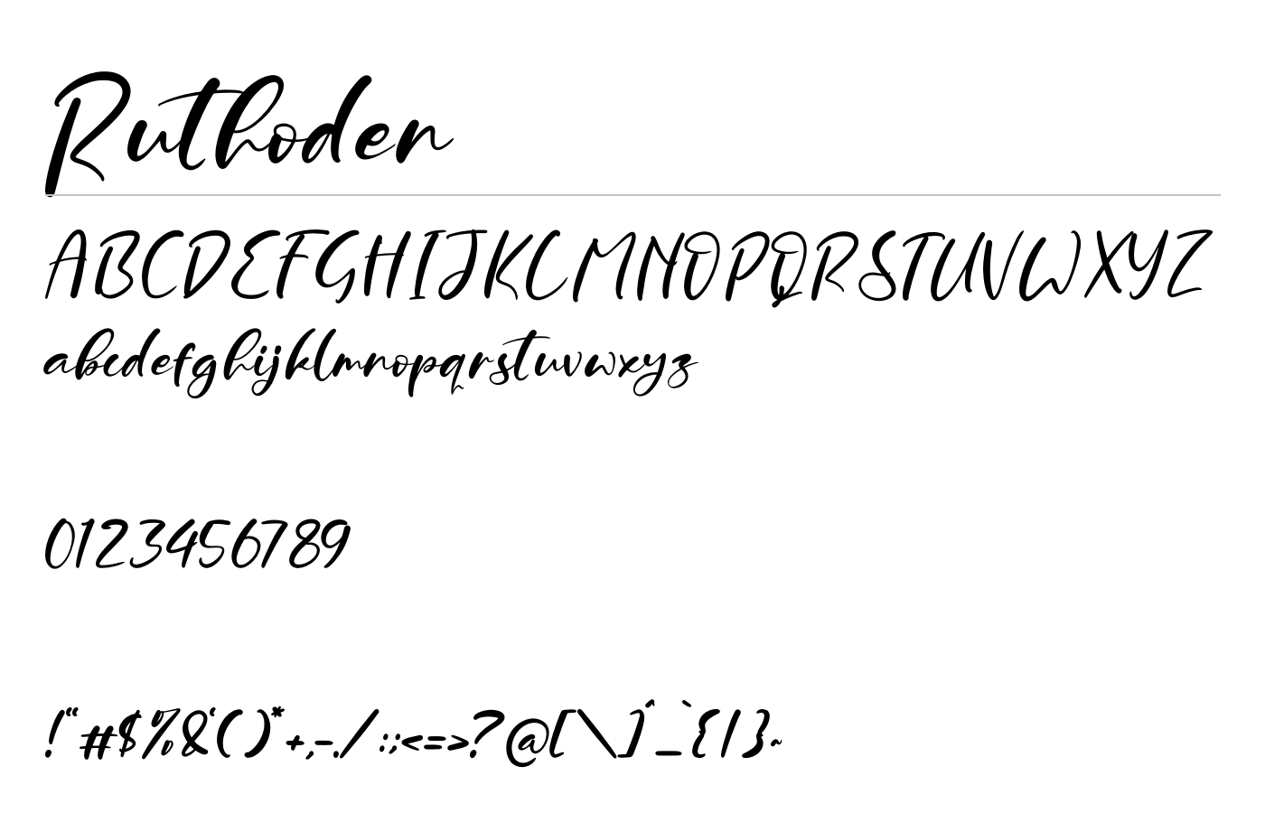 Ruthoden Font preview
