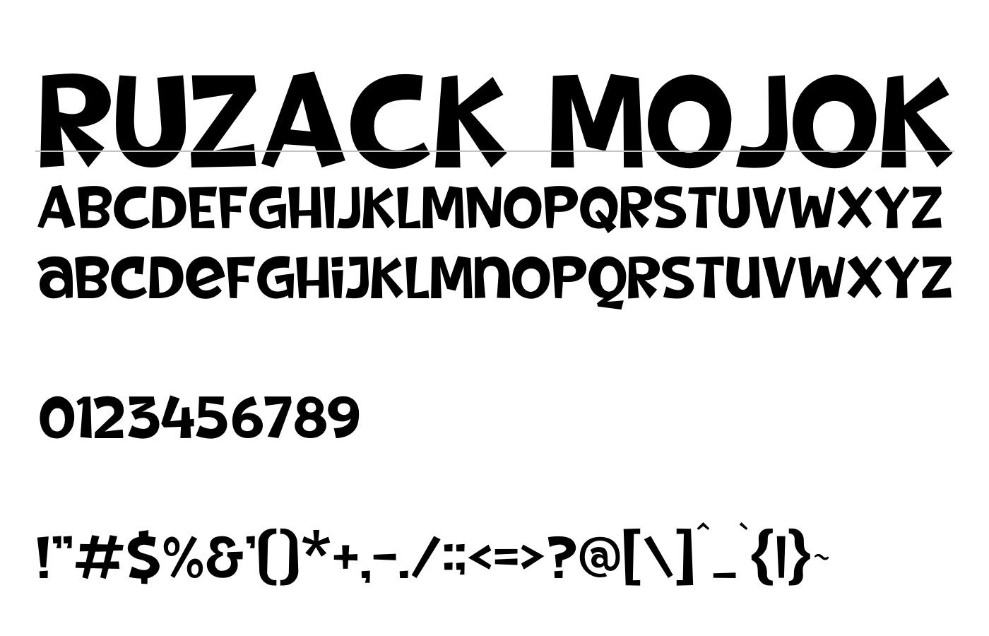 Ruzack Mojok Font preview