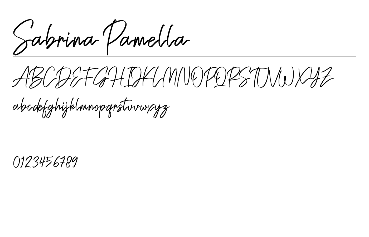 Sabrina Pamella Font preview