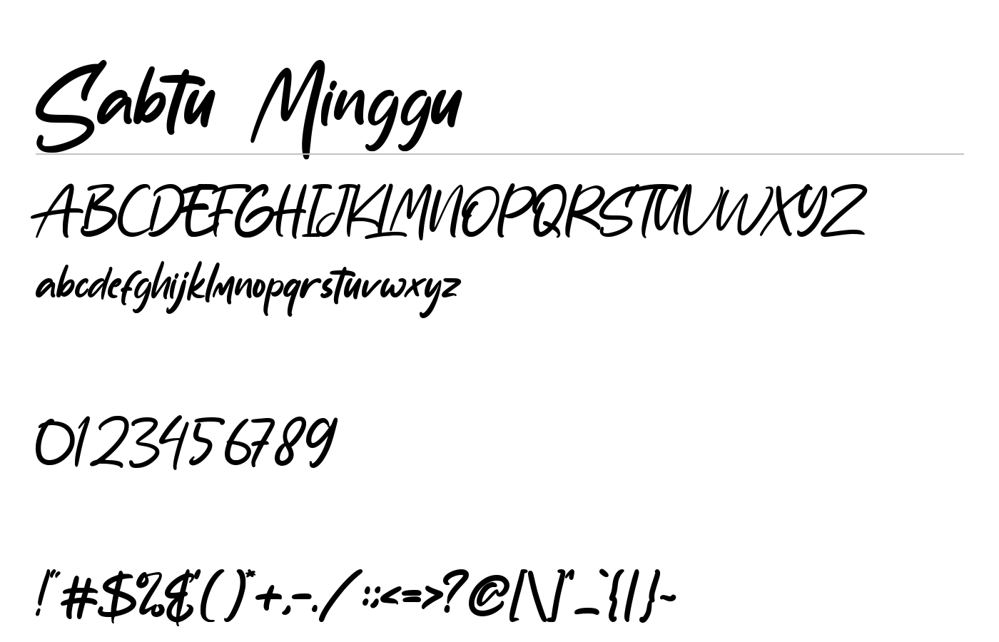 Sabtu Minggu Font preview