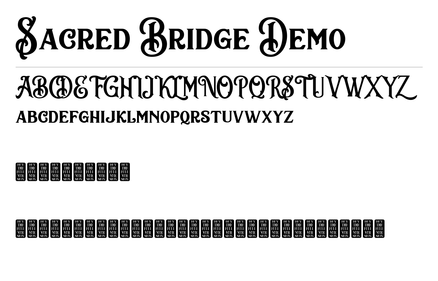 Sacred Bridge Font preview