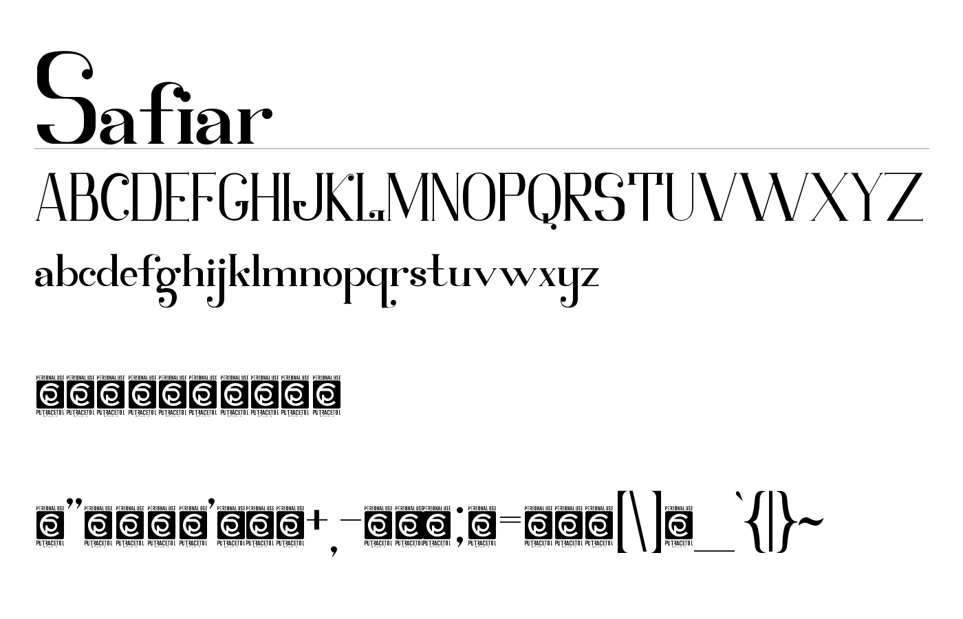 Safiar Font preview