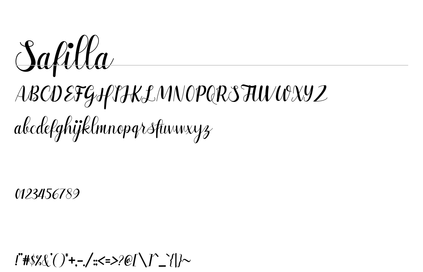 Safilla Font preview