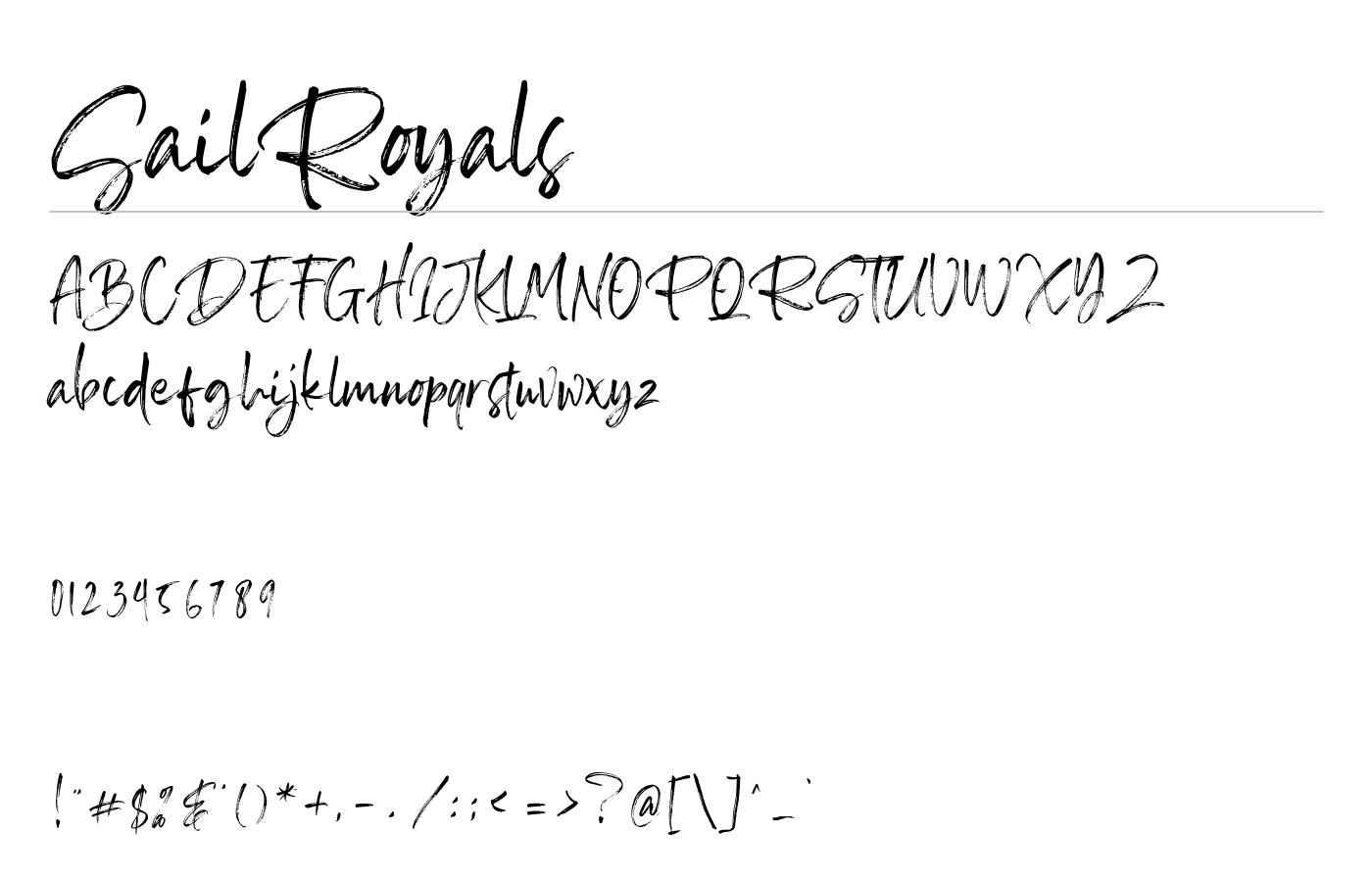 Sail Royals Font preview