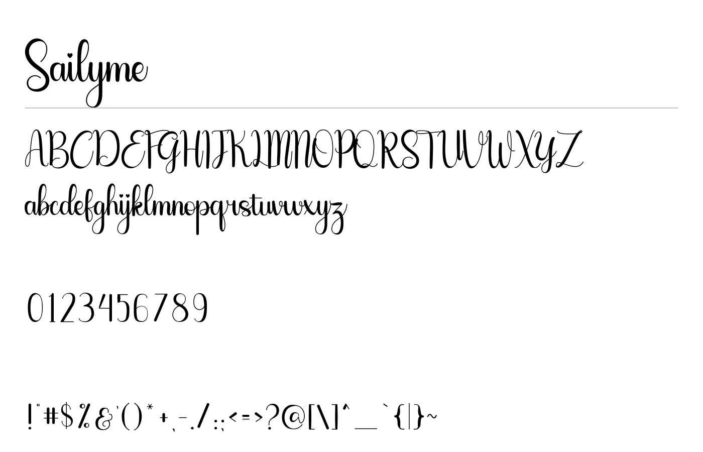Sailyme Font preview