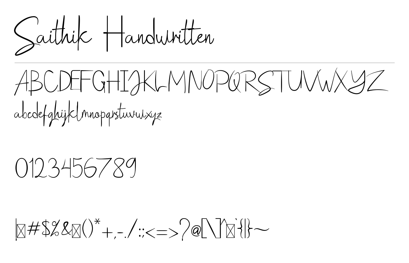 Saithik Font preview