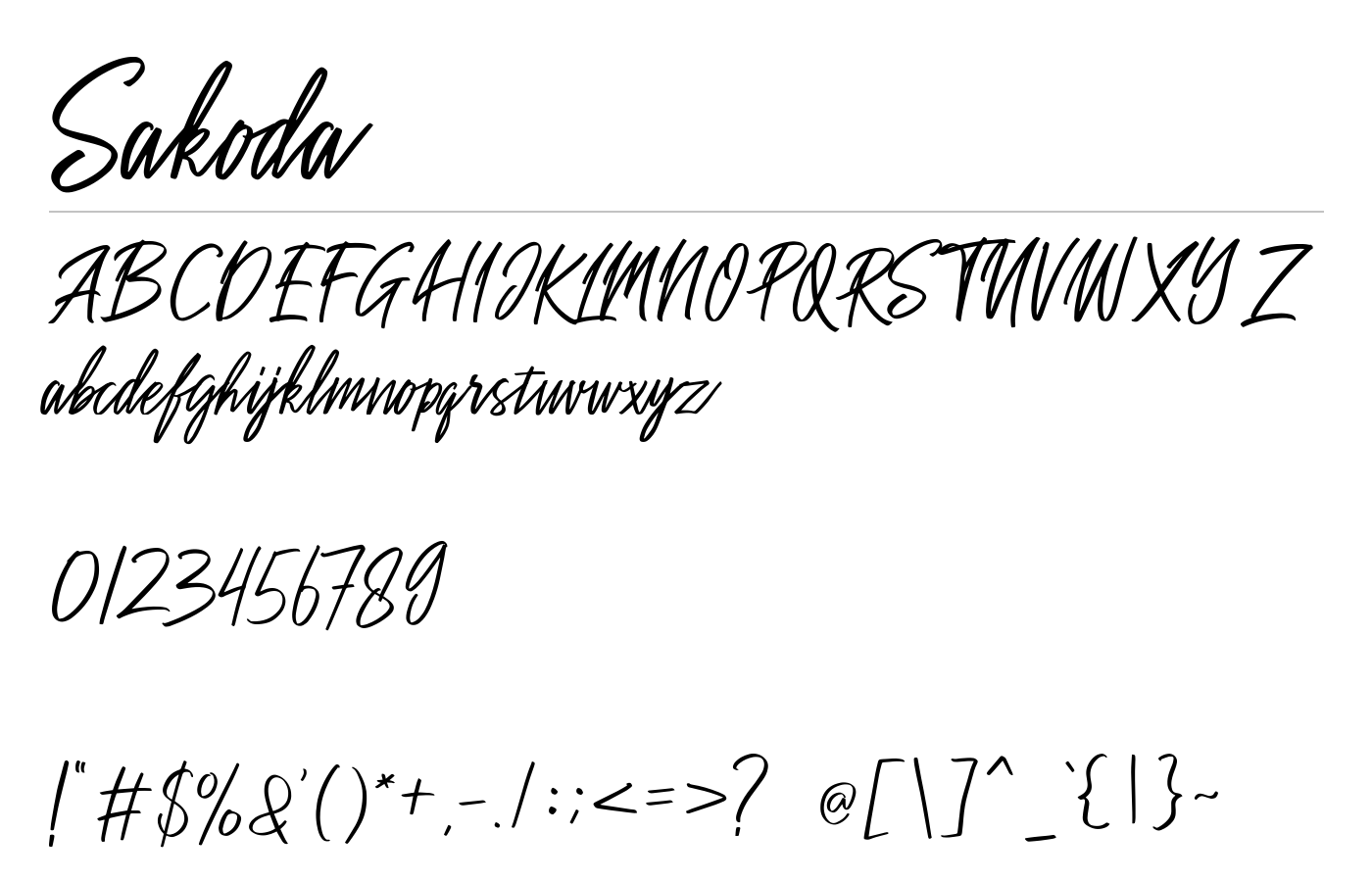 Sakoda Signature Script Font preview