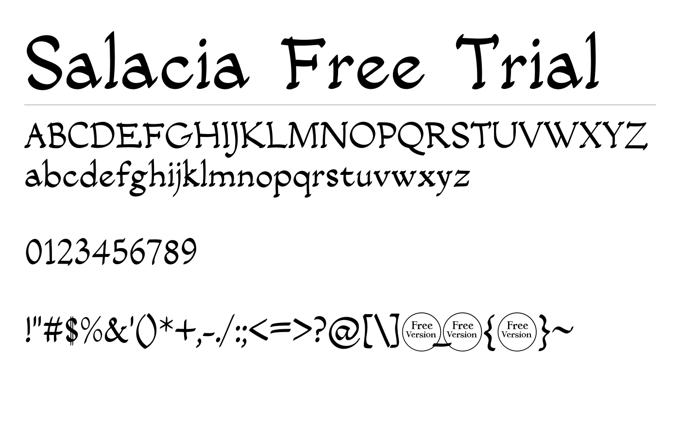 Salacia Font preview