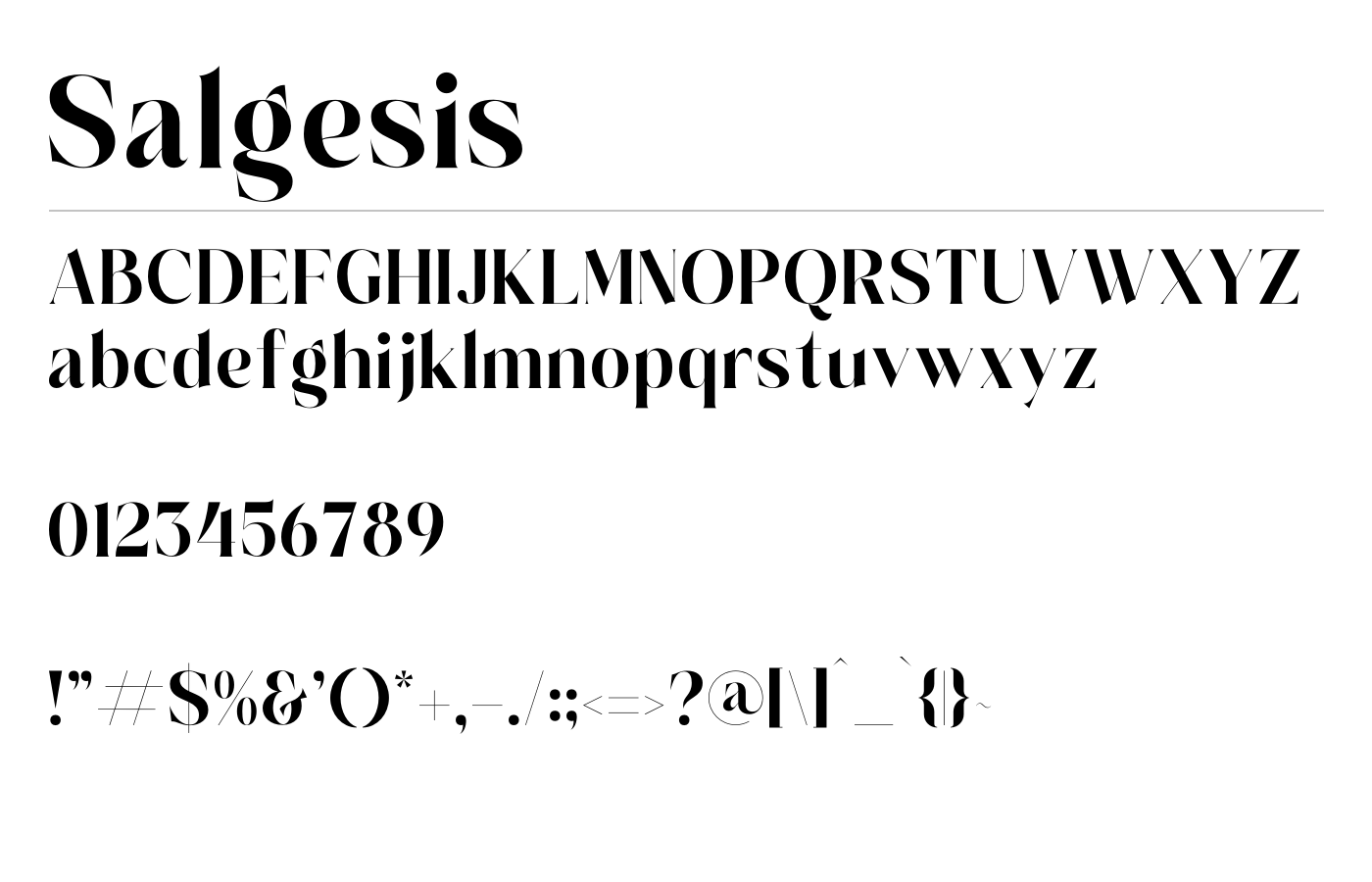 Salgesis Font preview
