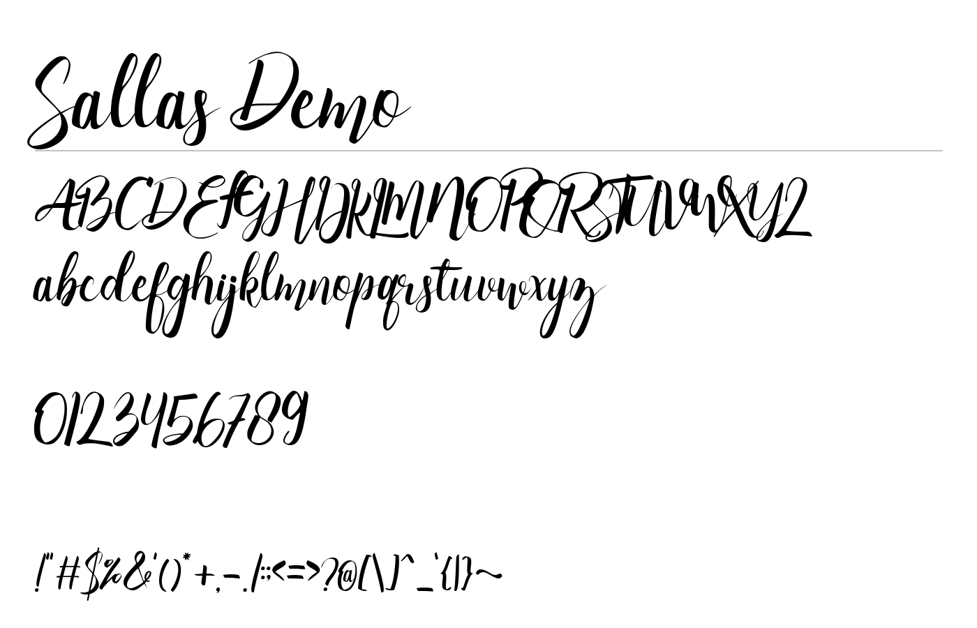 Sallas Font preview