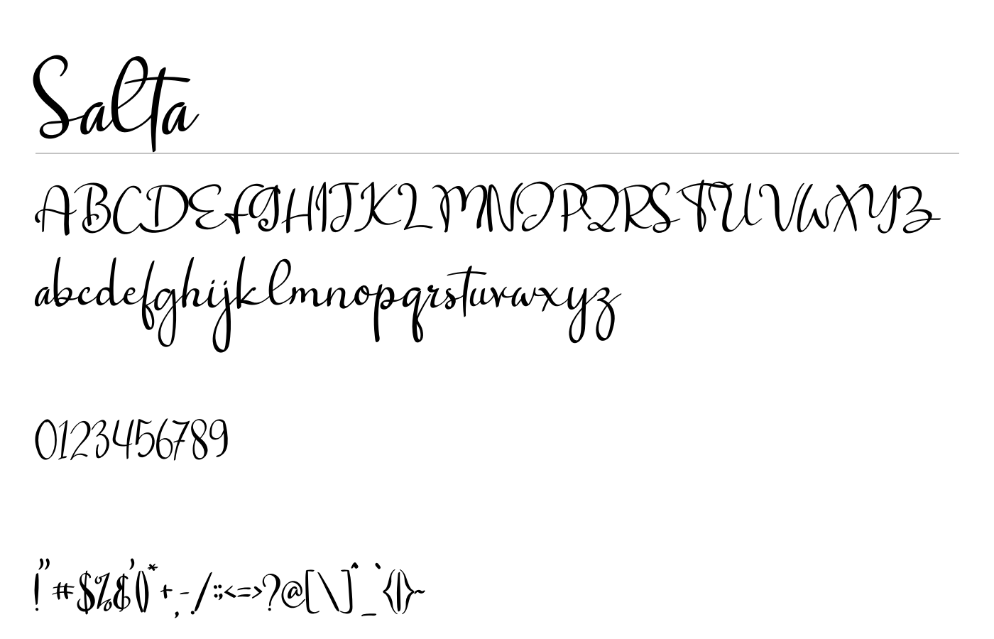 Salta Font preview