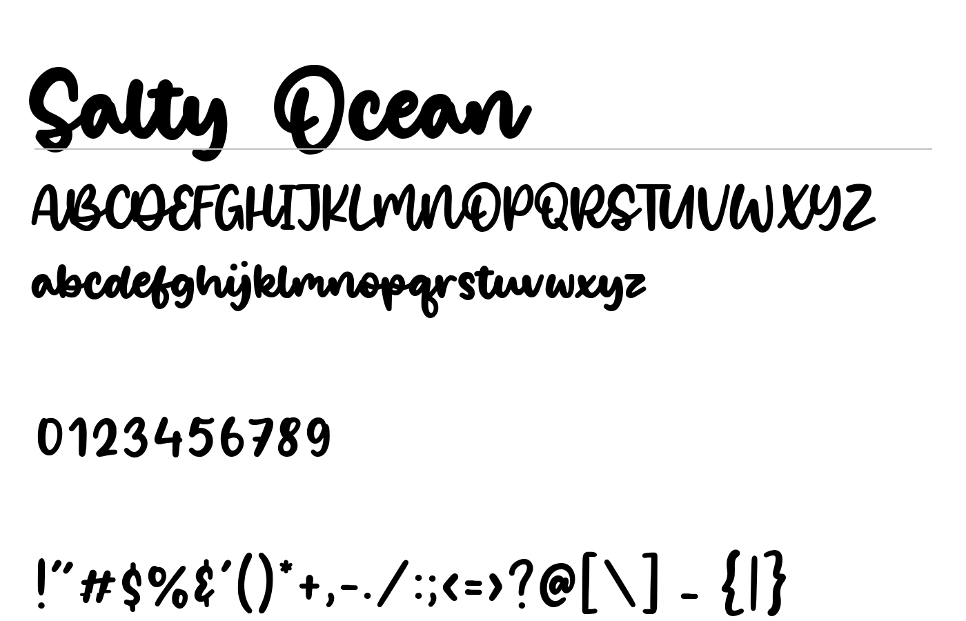 Salty Ocean Font preview