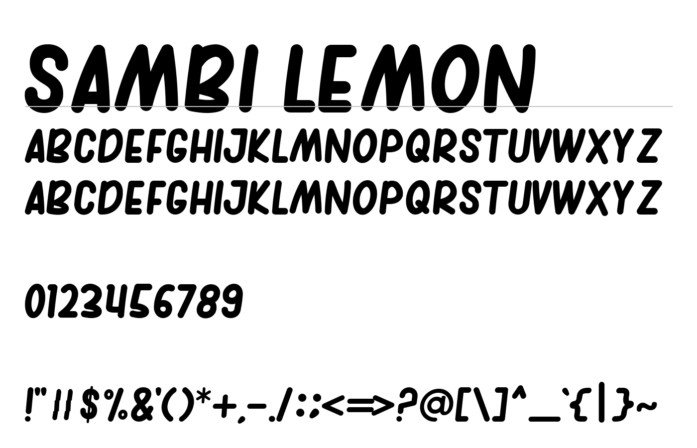 Sambi Lemon Font preview