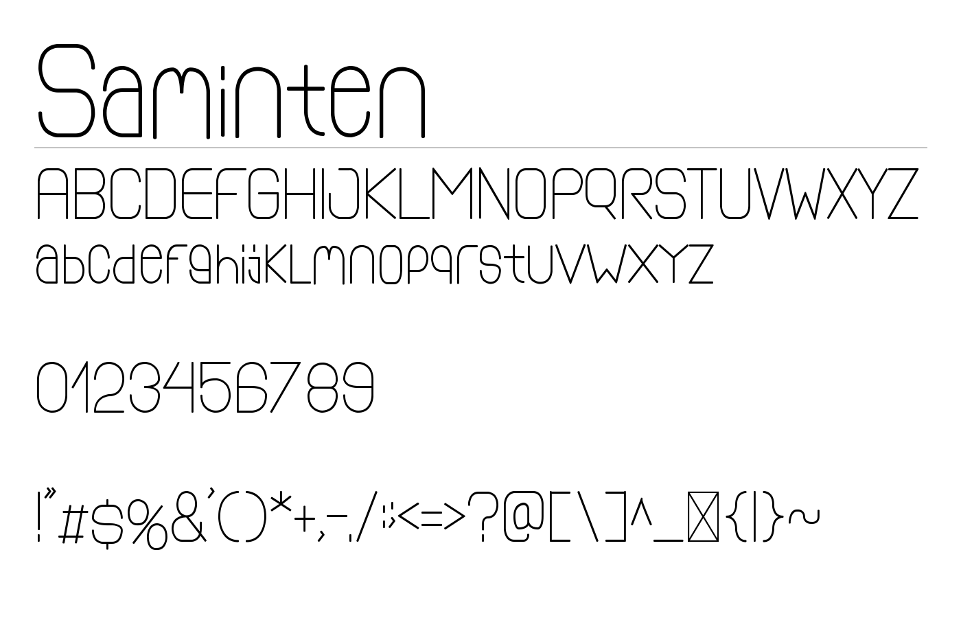 Saminten Font preview