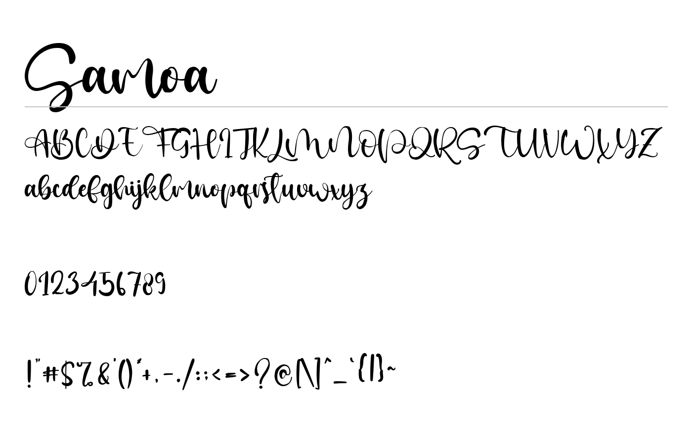 Samoa Font preview