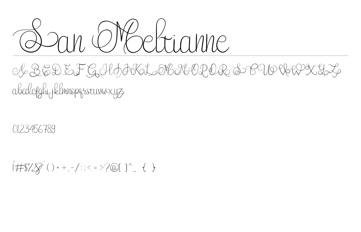 San Meltianne Font preview