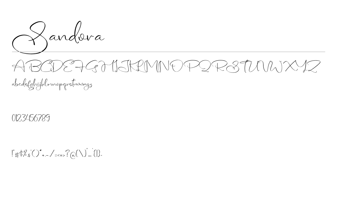 Sandora Font preview