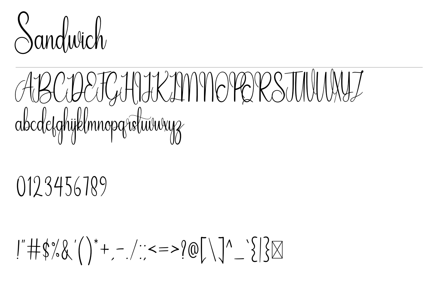 Sandwich Font preview