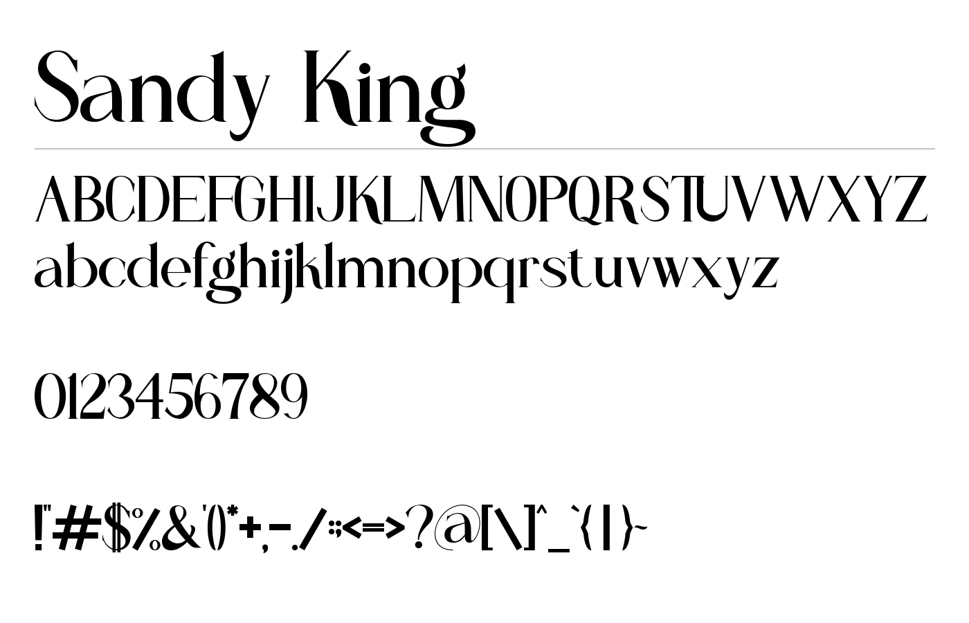 Sandy King Font preview